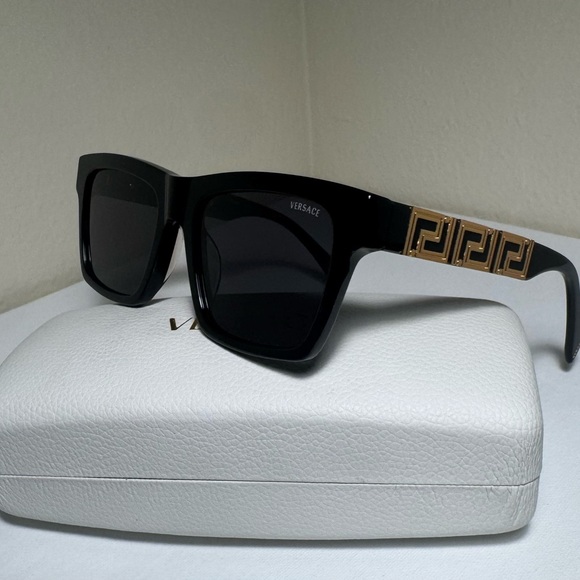 Versace Sunglasses in Black with Gold Detailing - Picture 1 of 6